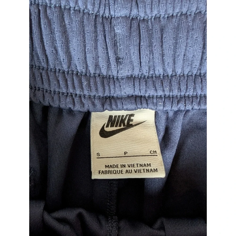 Nike Mens Mesh Athletic Shorts Navy Blue Embroidered Logo Drawstring Activewear